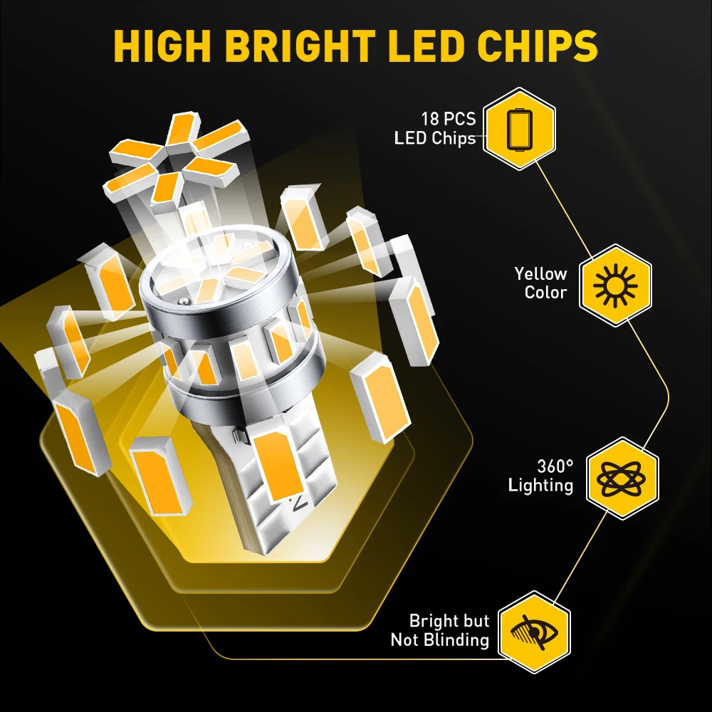 AUXITO 20/10/2 قطعة T10 W5W LED الأصفر العنبر Canbus مكافحة خطأ الداخلية ليلة ضوء وقوف السيارات السوبر مشرق مصباح 194 168 سيارة لمبة 12 فولت