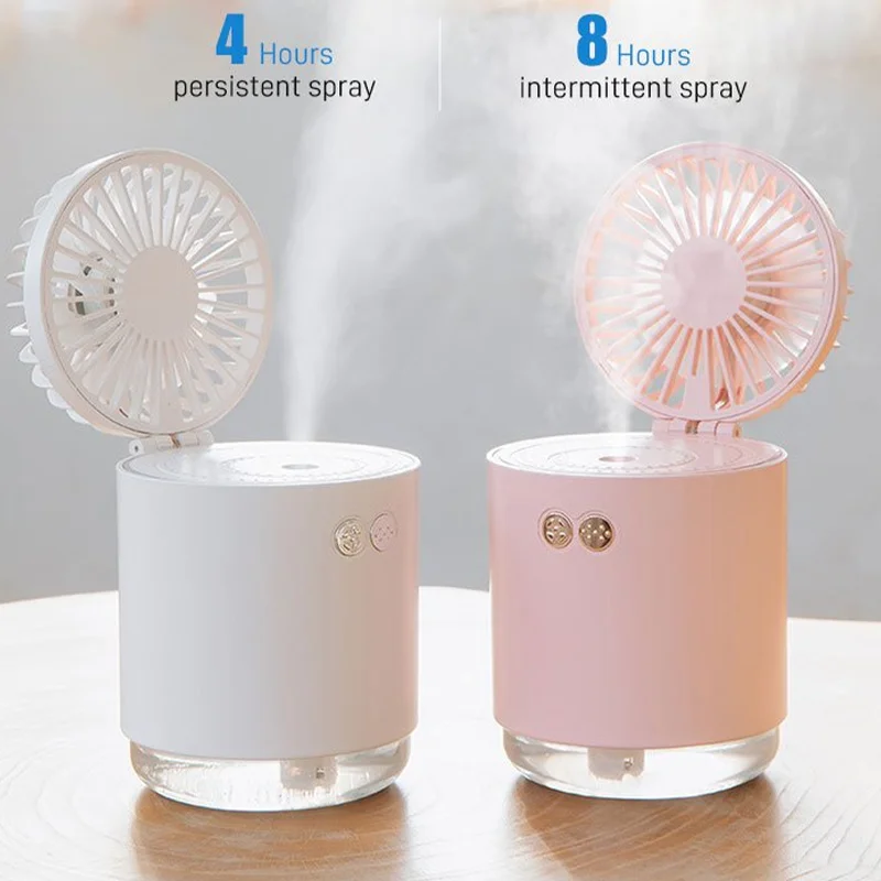 Ventilatore portatile per nebulizzazione a spruzzo d'acqua elettrico USB ricaricabile Desktop Office Mini ventola di raffreddamento ad aria umidificatore per condizionatore d'aria