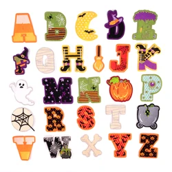 A-Z Letters Patches Halloween English Alphabet Iron On Patch For Clothing DIY Embroidery Crafts Jackets Badge Decor Accessories