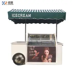 New Design Ice Cream Push Cart With Display Freezer Mobile Juices And Ice Cream Kiosk Trailer Fast Food Cart Store Truck