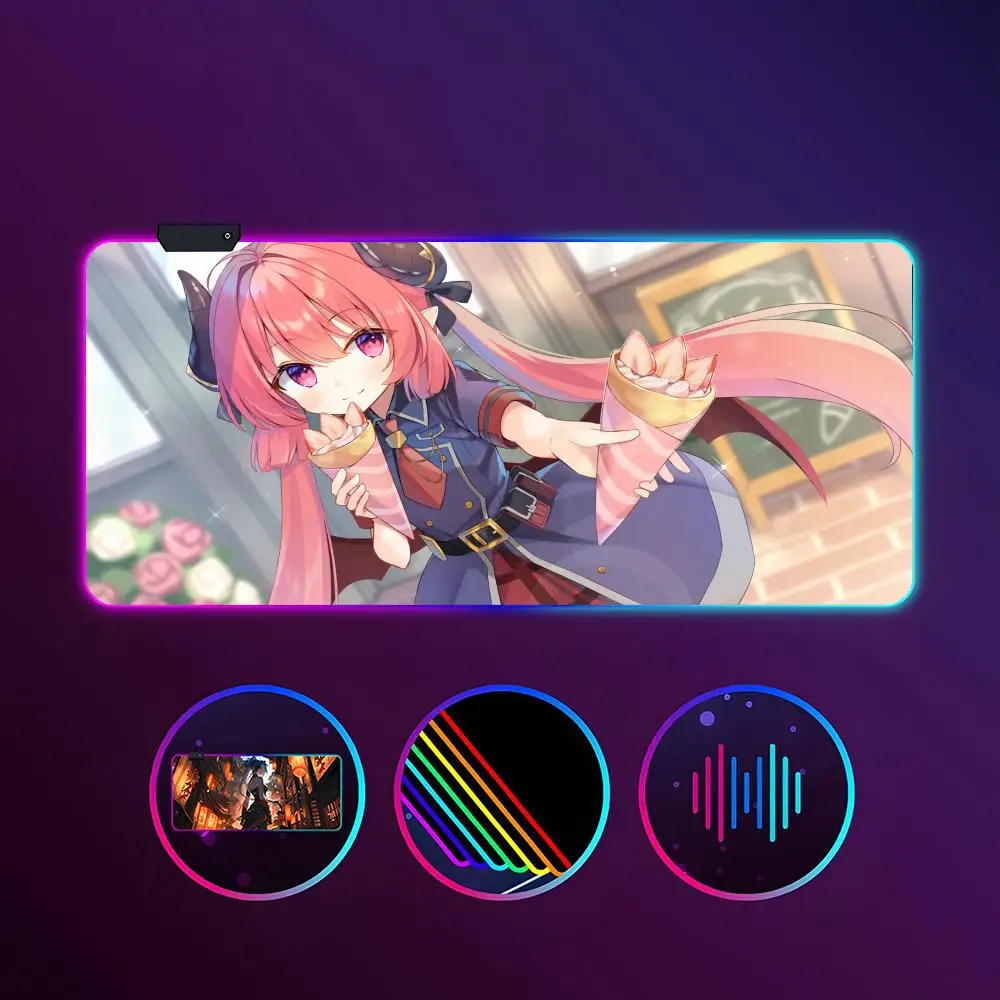 

Аниме девушка синий архив коврик для мыши RGB светящийся 1000X500 мм большой настольный коврик нескользящий очень большой игровой офисный коврик для мыши