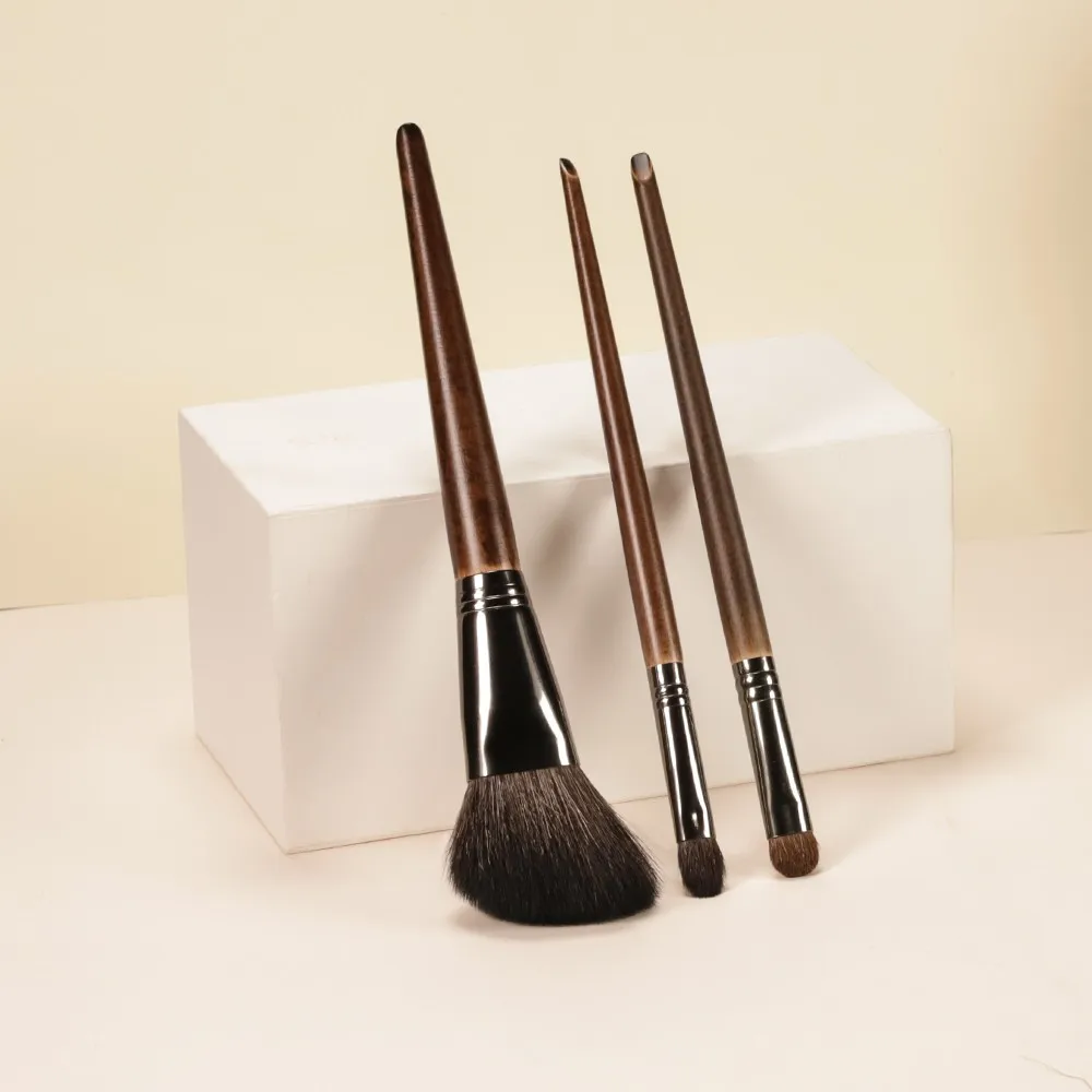 Benthy Beauty 3pcs Professional  Goat Hair Shader Brush  Short Shade Brush Sculpting brush Beauty  Brush Set