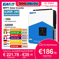 EASUN 4.2KW 3.2KW 2.2KW Off Grid Hybrid Solar Inverter 12V 24V 220V Built 120A Mppt Solar Charger Controller Inverter With WIFI