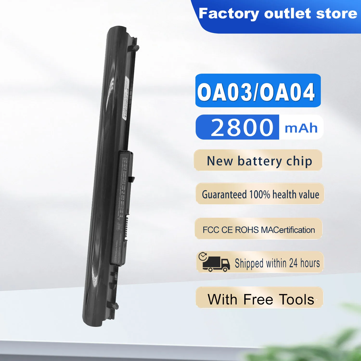 Batería para portátil OA03 OA04 compatible con HP 751906-541 746641-001 740715-001 746458-421 240 G2 250 G3 HSTNN-LB5Y CQ14 CQ15
