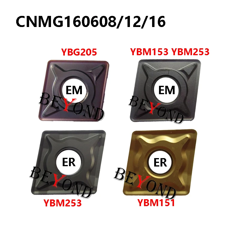 

CNMG160612-EM YBG205 YBM253 CNMG160608-EM YBG102 YBM153 YBM151 CNMG160616-ER CNMG Original Carbide Inserts For Stainless Steel