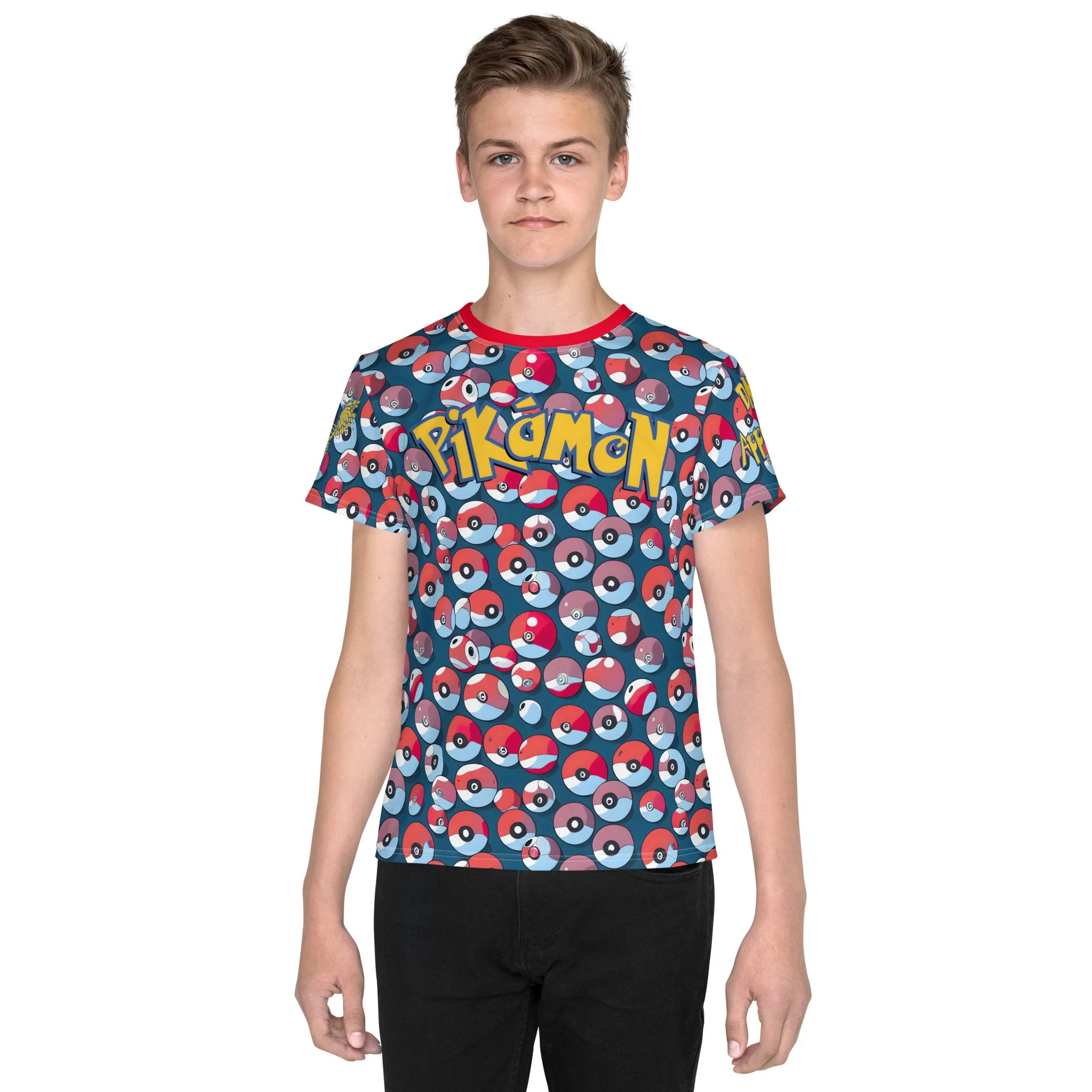 

2026 Hot Selling Fashion New Pok É Mon Pok É Ball Design Pattern T-shirt for Men and Women Oversized Loose Street T-shirt