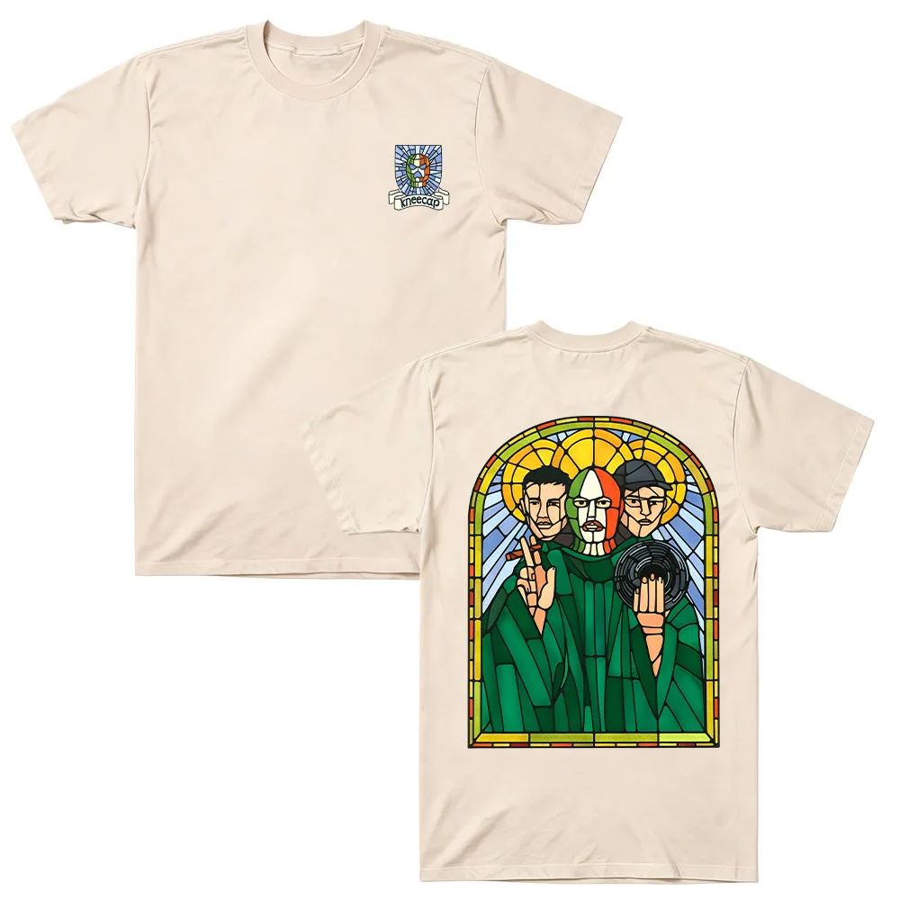Stained Glass Tee Kneecap Grafik-T-Shirt aus Baumwolle für Männer und Frauen, Hip-Hop-Rap-Band, Kurzarm, Casual-T-Shirt, Fan-Merchandise, Komfort-Oberteil – Detail 10