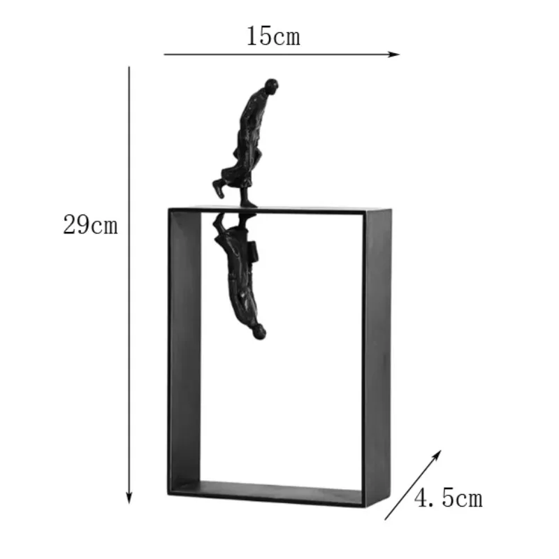 Modern Abstract Figure Metal Sculpture Accessories Tea Room Study Desktop Figurines Decoration Home Bookcase Statue Ornaments