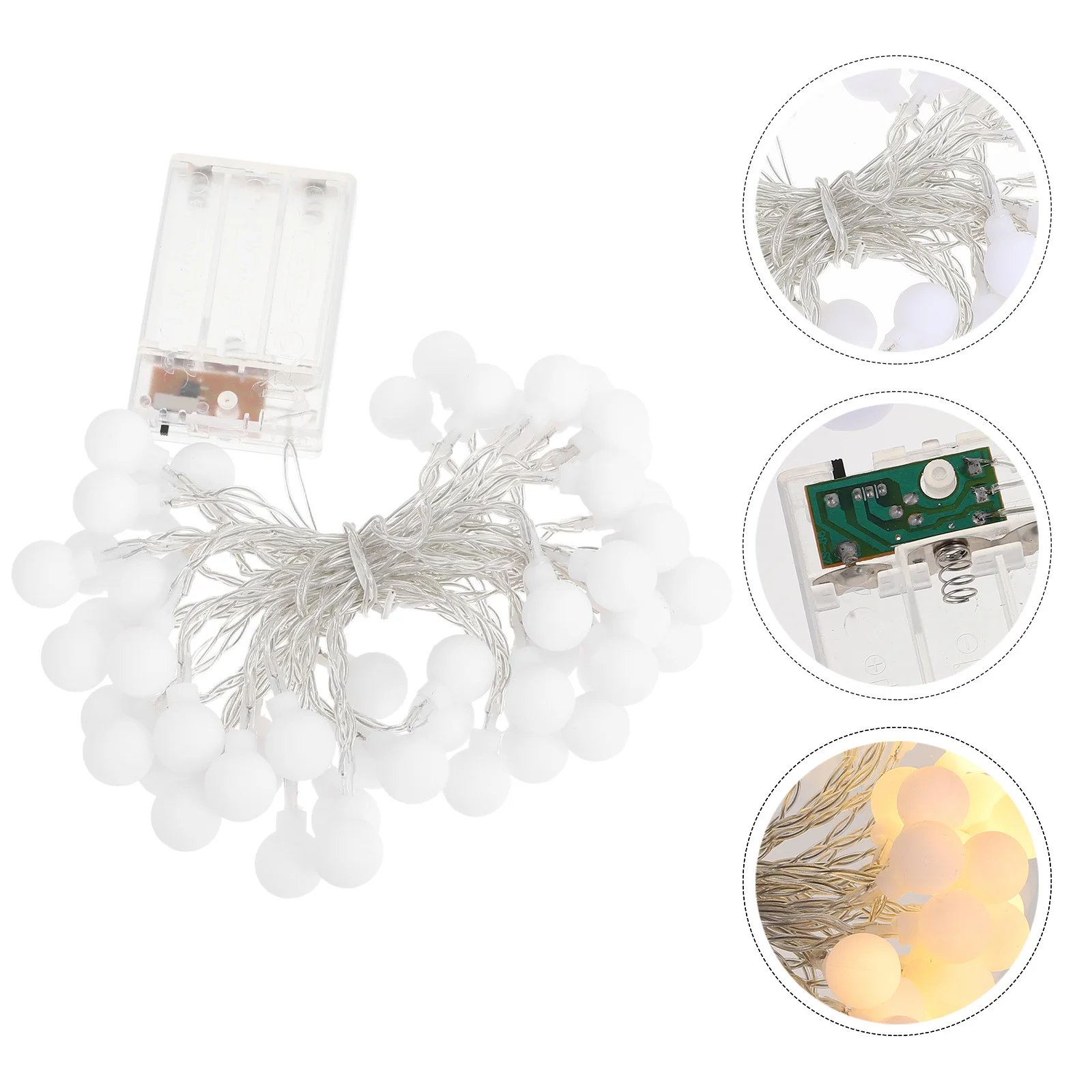 سلسلة إضاءة كروية مستديرة بطول 66 قدم LED، حزام إضاءة زخرفي مريح متوهج لأجواء المهرجانات المنزلية #1