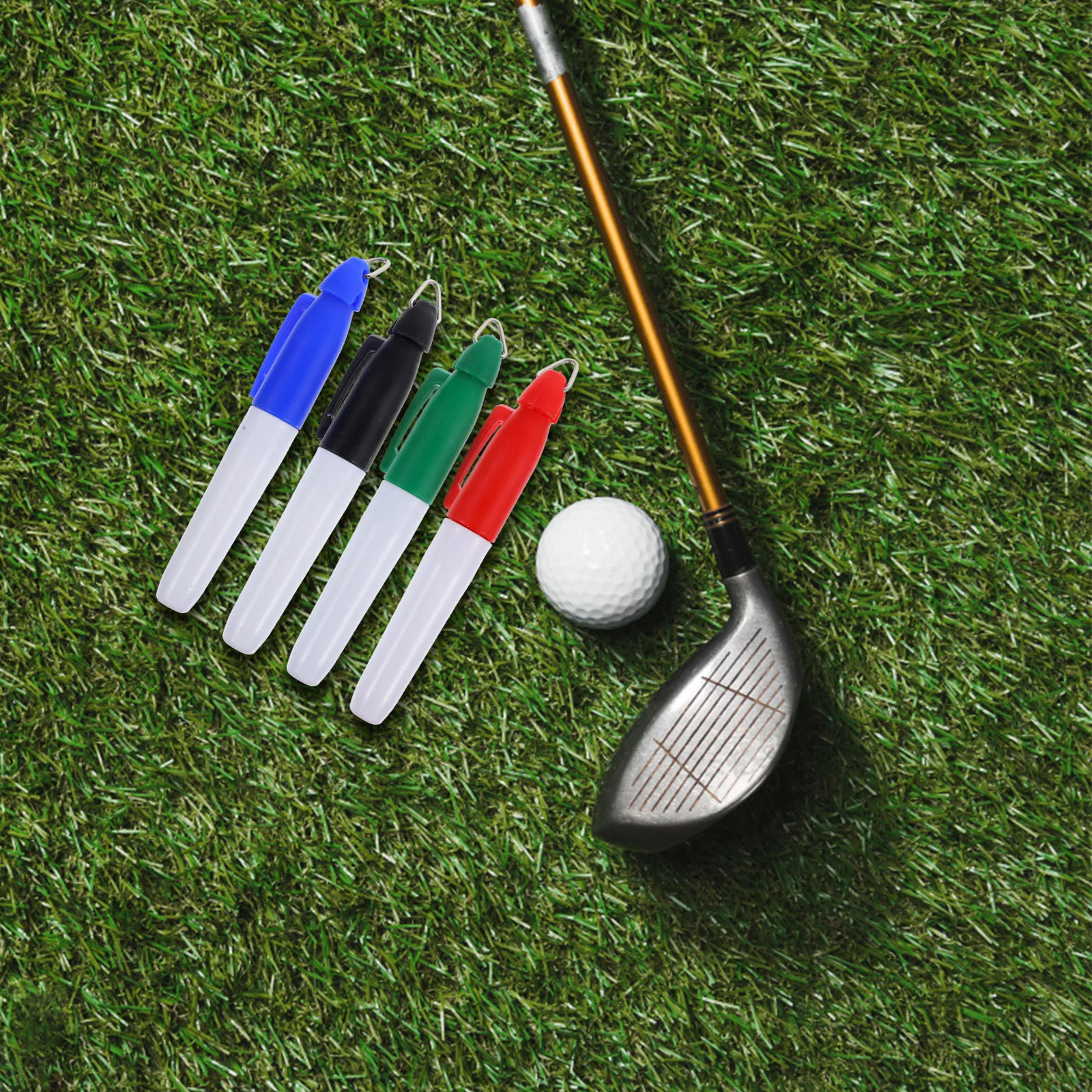 4 pezzi di strumento di allineamento per golf, pennarello riutilizzabile per palline, stencil in plastica per una pratica di messa precisa, fornitura di golf all'aperto