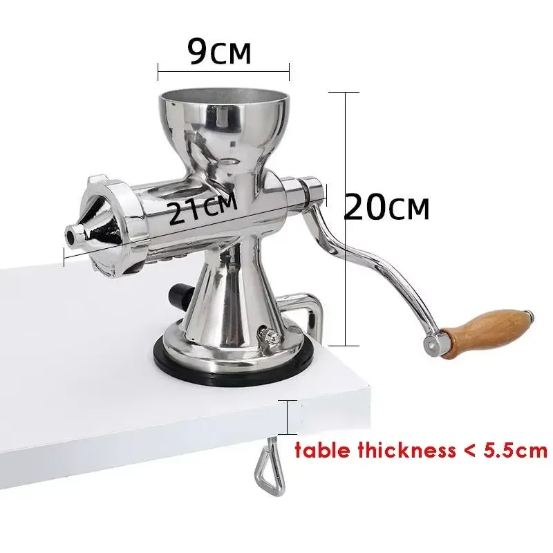 Manual Use 304 Stainless Steel Wheatgrass Juicer Slow Speed Vegetable Orange Extractor Squeezer With Suction Cup