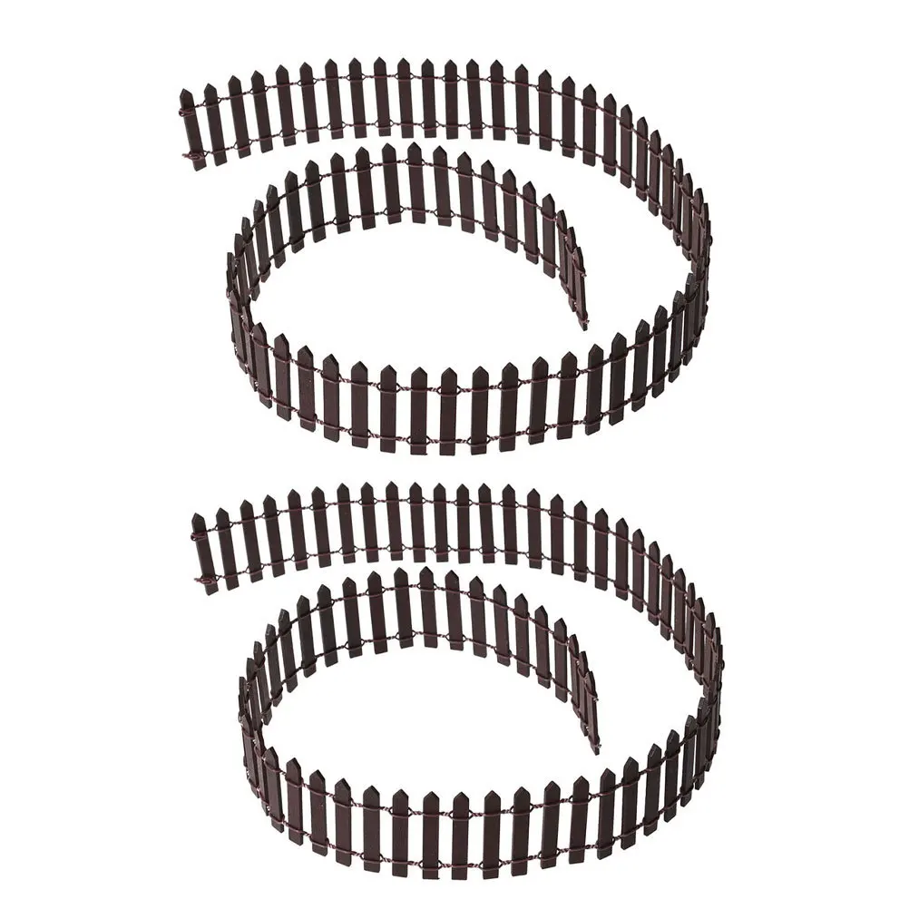 

2pcs Mini Decorations Wooden Diy Fairy Garden Micro Plant Pot Decor For Craft Modeling Long Wood Fence Micro Landscape Fence