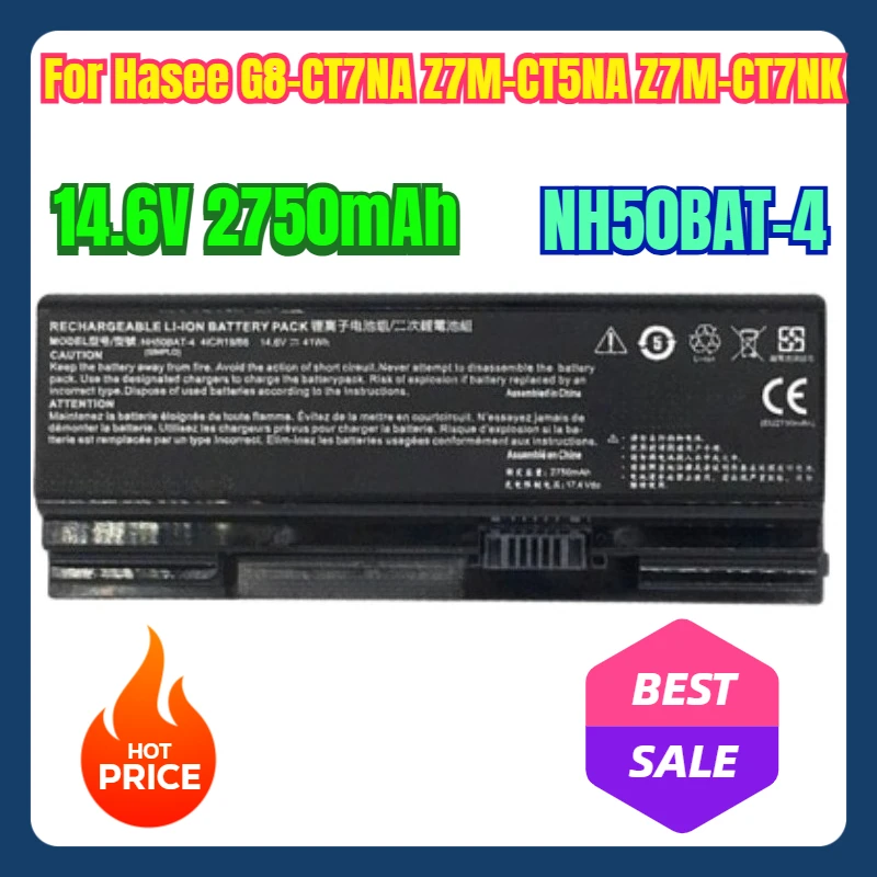 

14.6V 2750mAh Laptop Battery NH50BAT-4 for Hasee G8-CT7NA Z7M-CT5NA Z7M-CT7NK