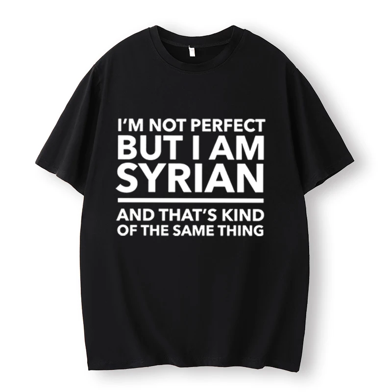 Syria Oversized T-Shirt, I'm Not Perfect but I'm Syrian, Freedom, Syria Themed, Family Gift, World Peace, Middle East, Unisex