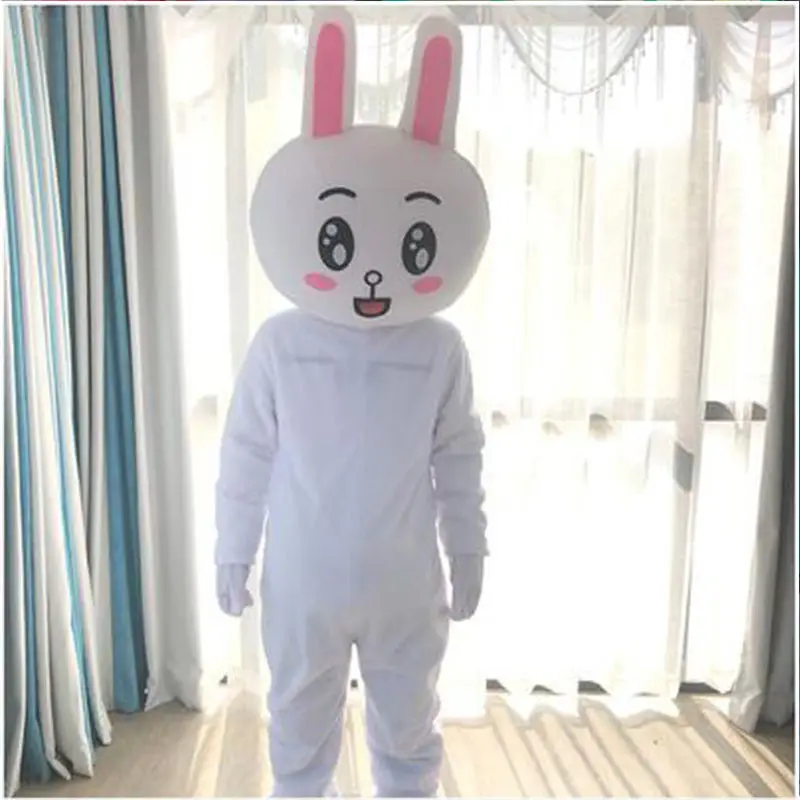 

Cute White Bunny Cartoon Mascot Costume Set - Party Outfit Carnival Event Character Costume for All Ages