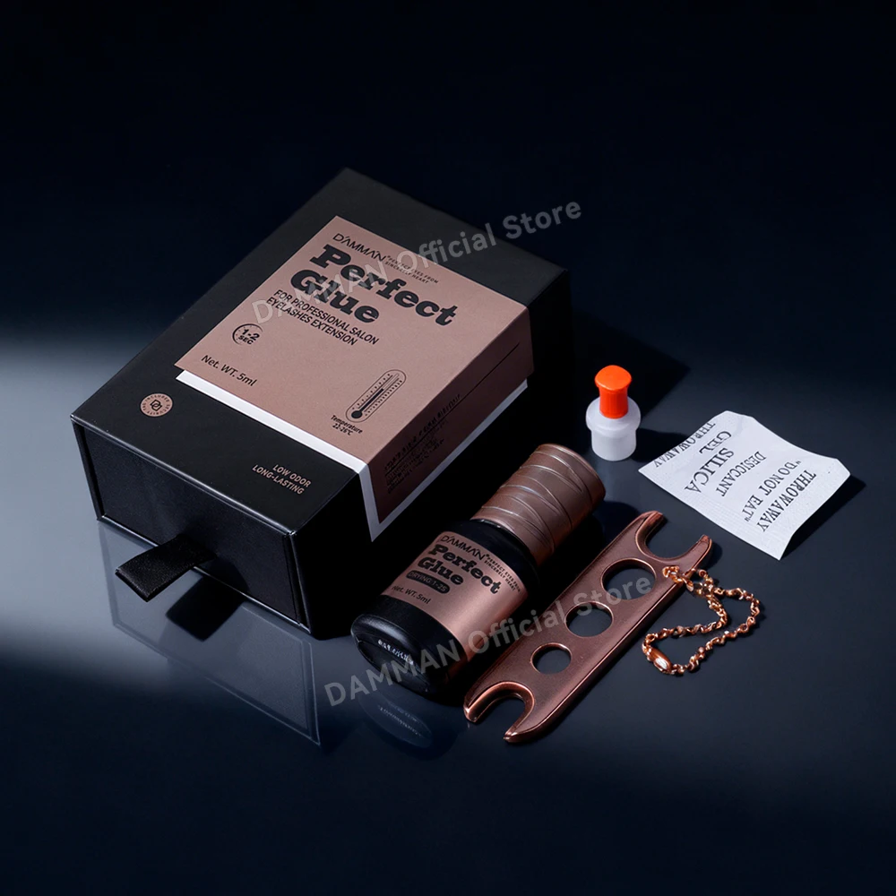 Damman 5ml cola de extensão de cílios profissional 1-2 segundos de secagem rápida cola de extensão de cílios adesivo preto cola de cílios de longa duração