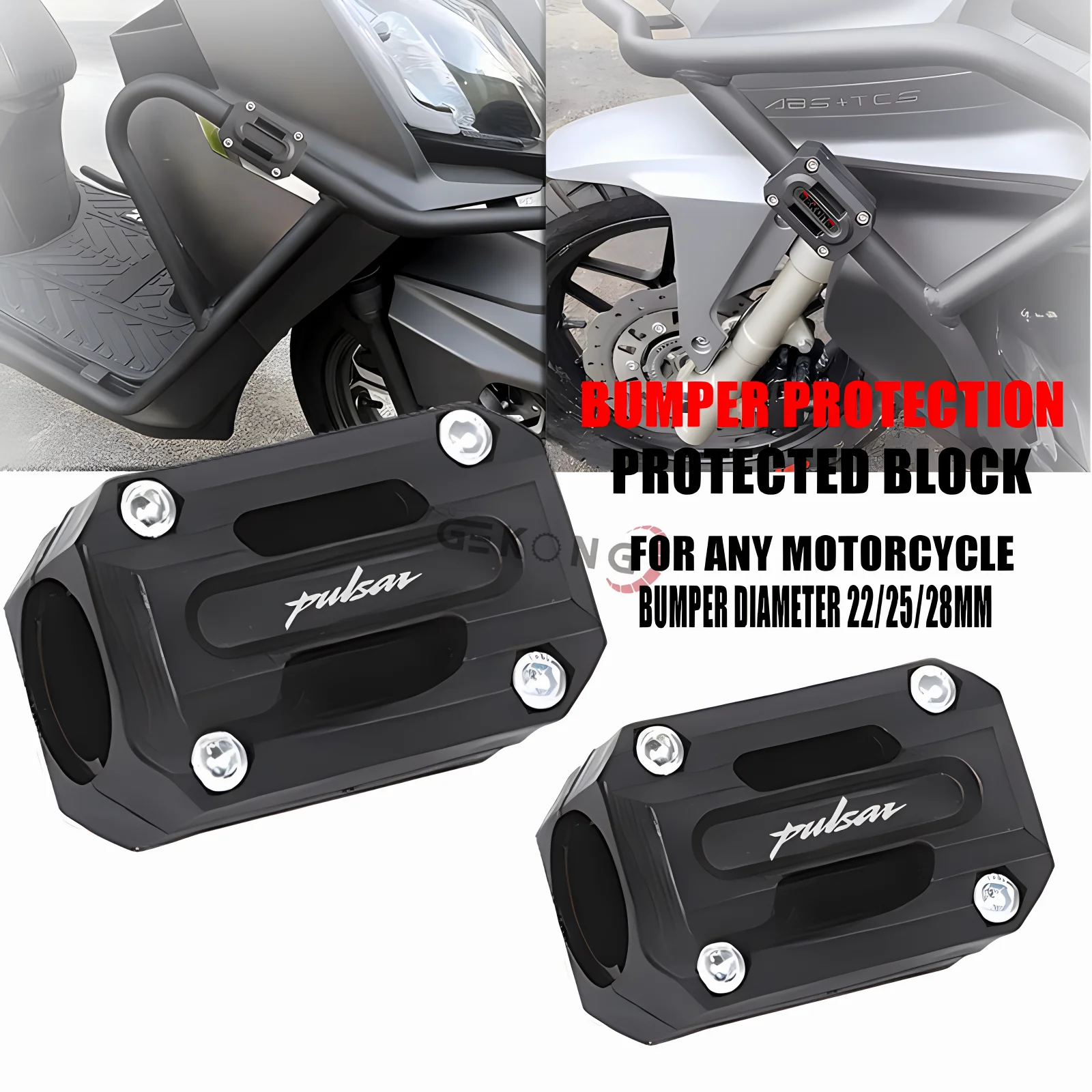 Fit for Bajaj Pulsar200 NS200 RS200 NS 200 RS 25/22MM Motorcycle Bumpe Engine Crash Bar Block Protection  Motor Accessries Parts