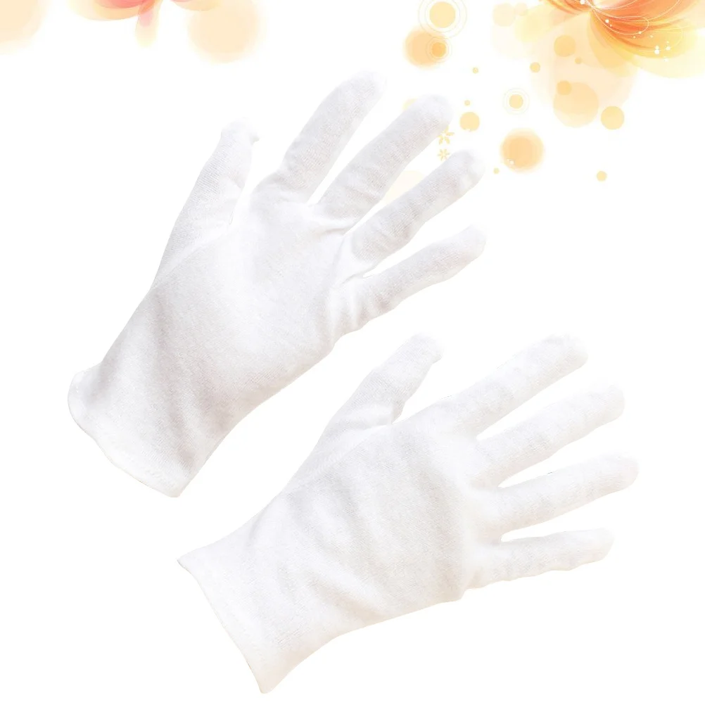 

12Pairs Protective Cotton Work Gloves Lightweight Anti-Slip Safety Gloves for Industrial Gardening Cleaning Jewelry Inspection