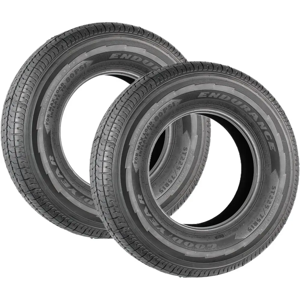 All Season 2-Pack Trailer Tires ST225/75R15, 80 PSI Max, 10-Ply Radial, Load Range E, 2830 Lbs Max Load