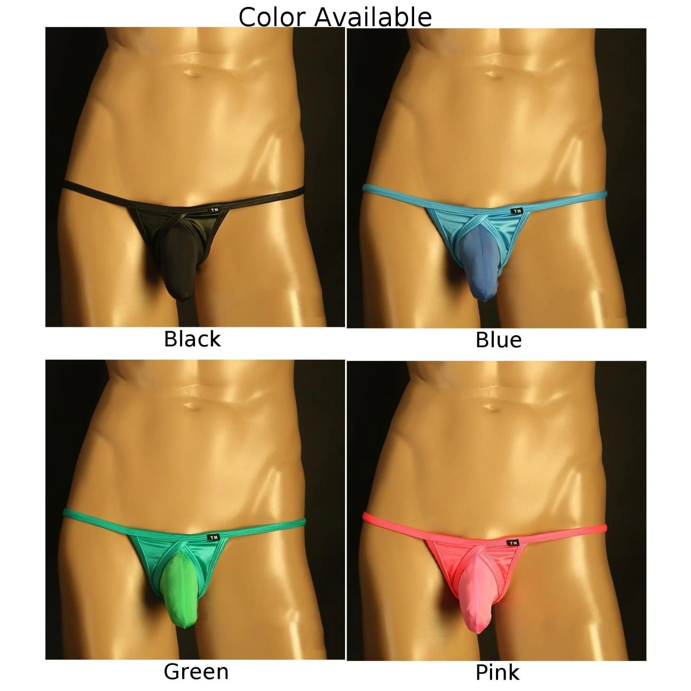 Men\'s Bikini Pouch G-String Underwear T-Back Briefs Sexy Low Rise Bikini See-Through Briefs Lingerie Tanga Hombre Underpants