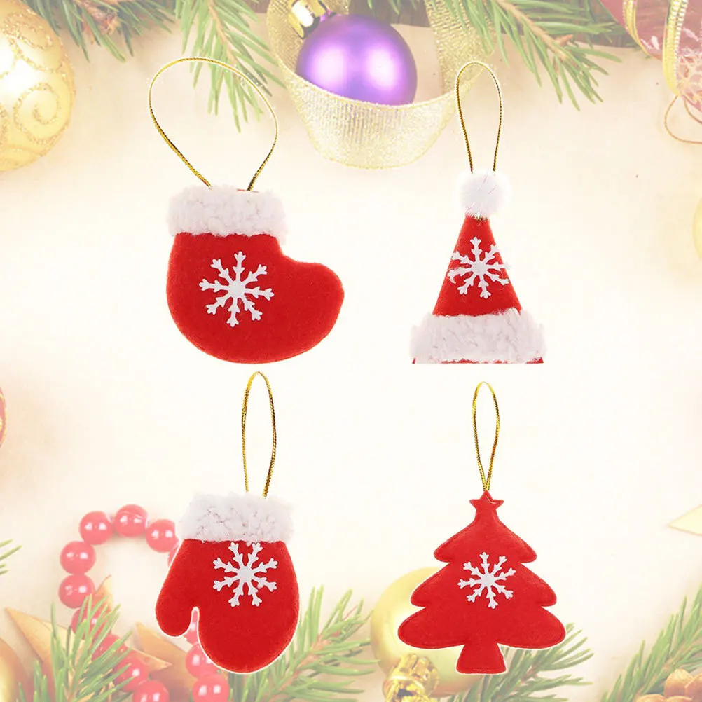 

4Pcs Christmas Hanging Decorations Exquisite Pendants Festive Embellishments for Tree Car Handbag Restaurant Holiday Party