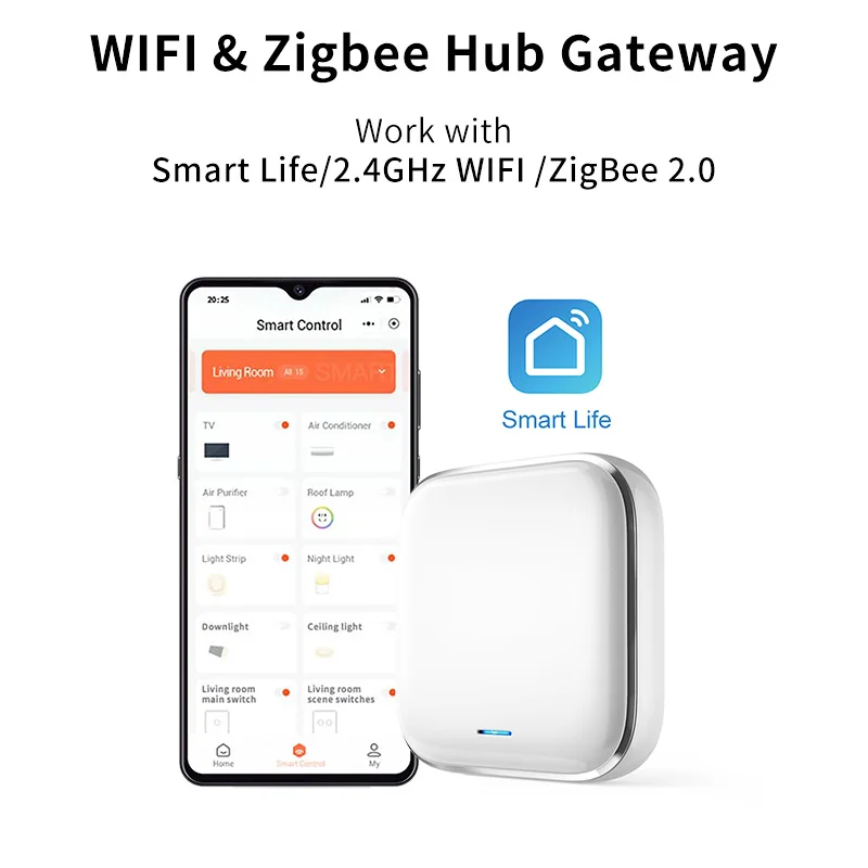 Tuya ZigBee Smart Gateway Hub Multi-Mode Smart Home Bridge WIFI Bluetooth APP Wireless Remote Control Intelligent Linkage