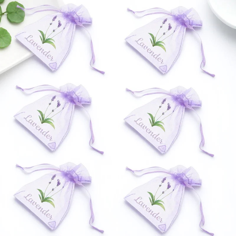 

20 Pcs Empty Sachet Bag Drawstring Herbs Lavender Jewelry Pouches Sacks Fragrance Flower Bags Embroidered Dried Bath Cooking