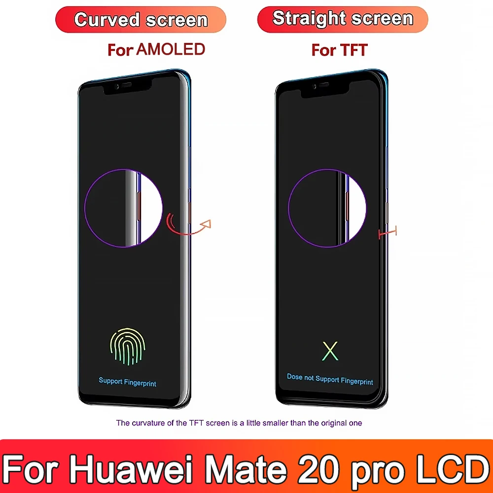 AMOLED For Huawei Mate 20 Pro LYA-L09 L29 AL00 LCD Display Touch Screen Digitizer Assembly For Mate 20 Pro Screen Replacement