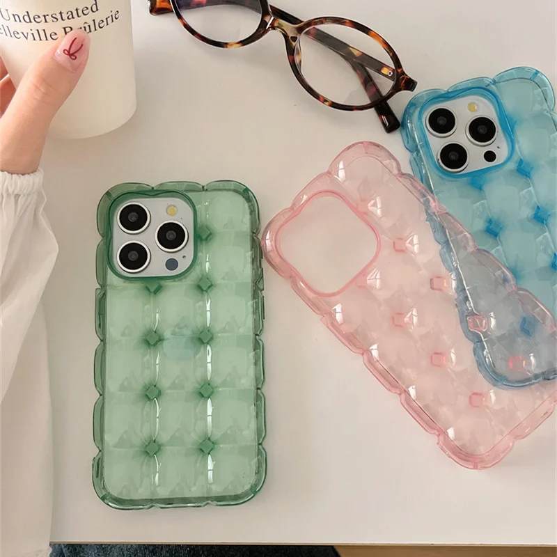 Luxury Fashion Solid Color Square Transparent Shockproof Soft Phone Case For iPhone 15 14 13 12 11 Pro Max Silicone Clear Cover