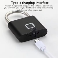 Portable Intelligent Padlock Fingerprint Unlock Outdoor Waterproof & Rust-Resistant Electronic Door and Cabinet Anti-Theft Lock