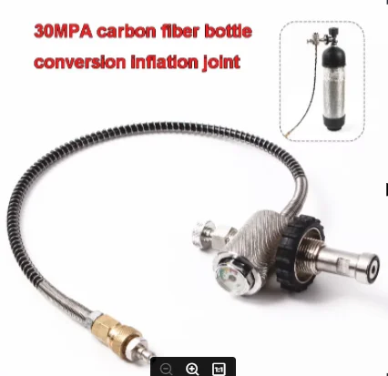 30 MPA Hochdruck-Gaskonverter Feuergas Großes Flaschenumrüstsfläschchen Controller Leuchtender Manometer Gasladekonverter