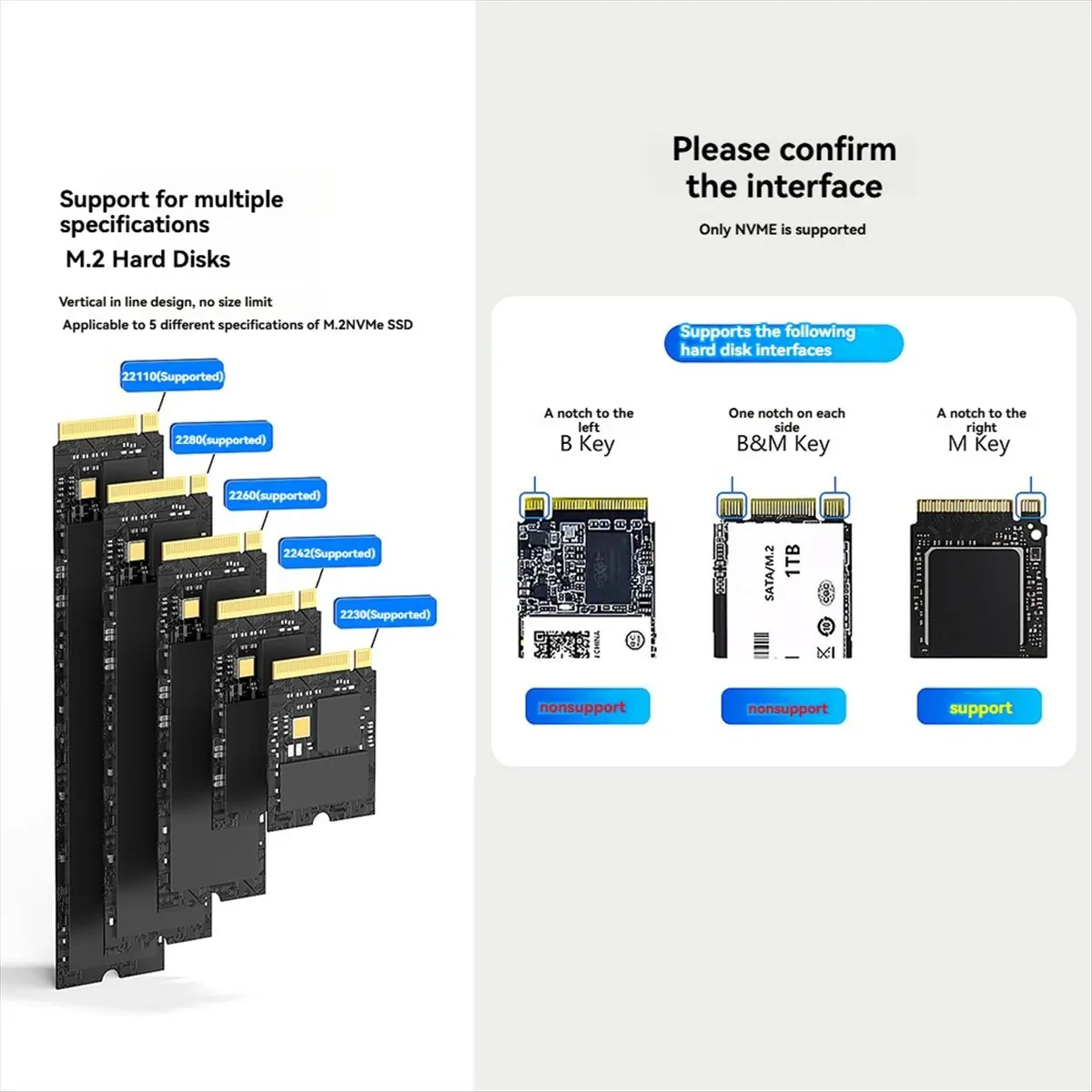 A46U  4-Bay M.2 NVME SSD Docking Station, 40Gbps External Hard Case with Clone Feature for Laptop US PLUG