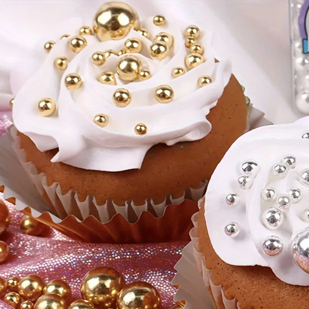 85 g goldener Perlen-Kuchenaufsatz für Geburtstag, Hochzeit, Valentinstag, Party, DIY-Kuchendekoration, nicht essbar, nur zur Dekoration – Detail 5