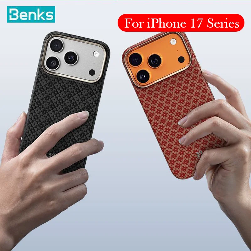 Чехол Benks Kevlar для iPhone 17 Pro, задняя крышка из углеродного волокна для iPhone 17 Pro Max
