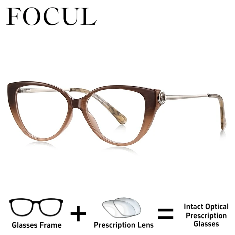 

FOCUL Cat Eye Anti-Fog Function Photochromic Myopia Eyeglasses Anti Blue Ray Glasses Customization Prescription Optical Eyewear