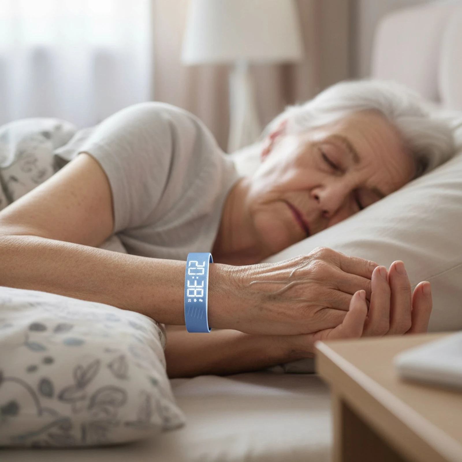 

Vibrating Alarm Wristband with Step Counter Pedometer Silent Vibration Alarm Watch Rechargeable for Deepsleepers Elderly