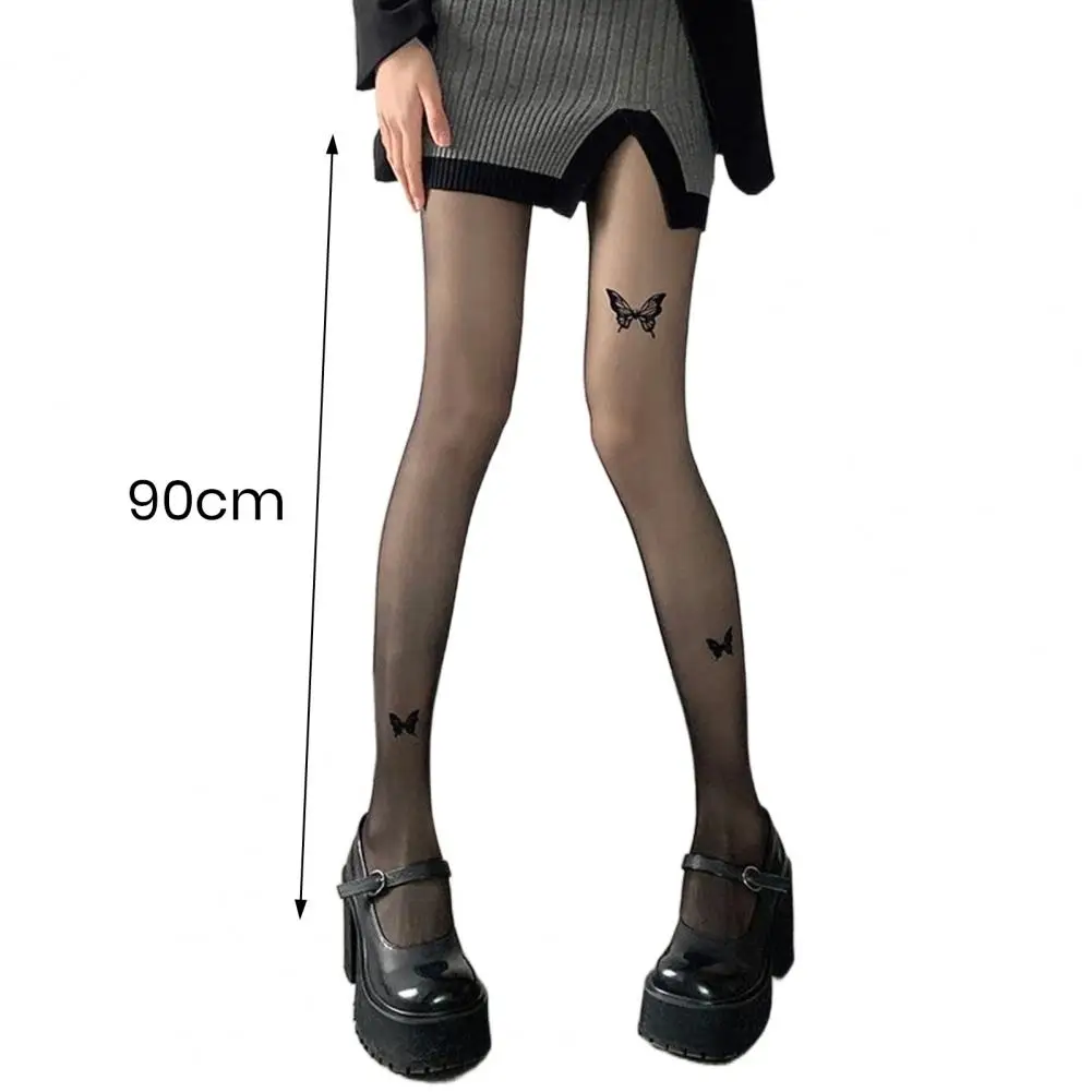 Print Pantyhose Print Women's Pantyhose for Commute Dating Party Ultra-thin High Elasticity Anti-slip Solid Color Mini Skirt image 6