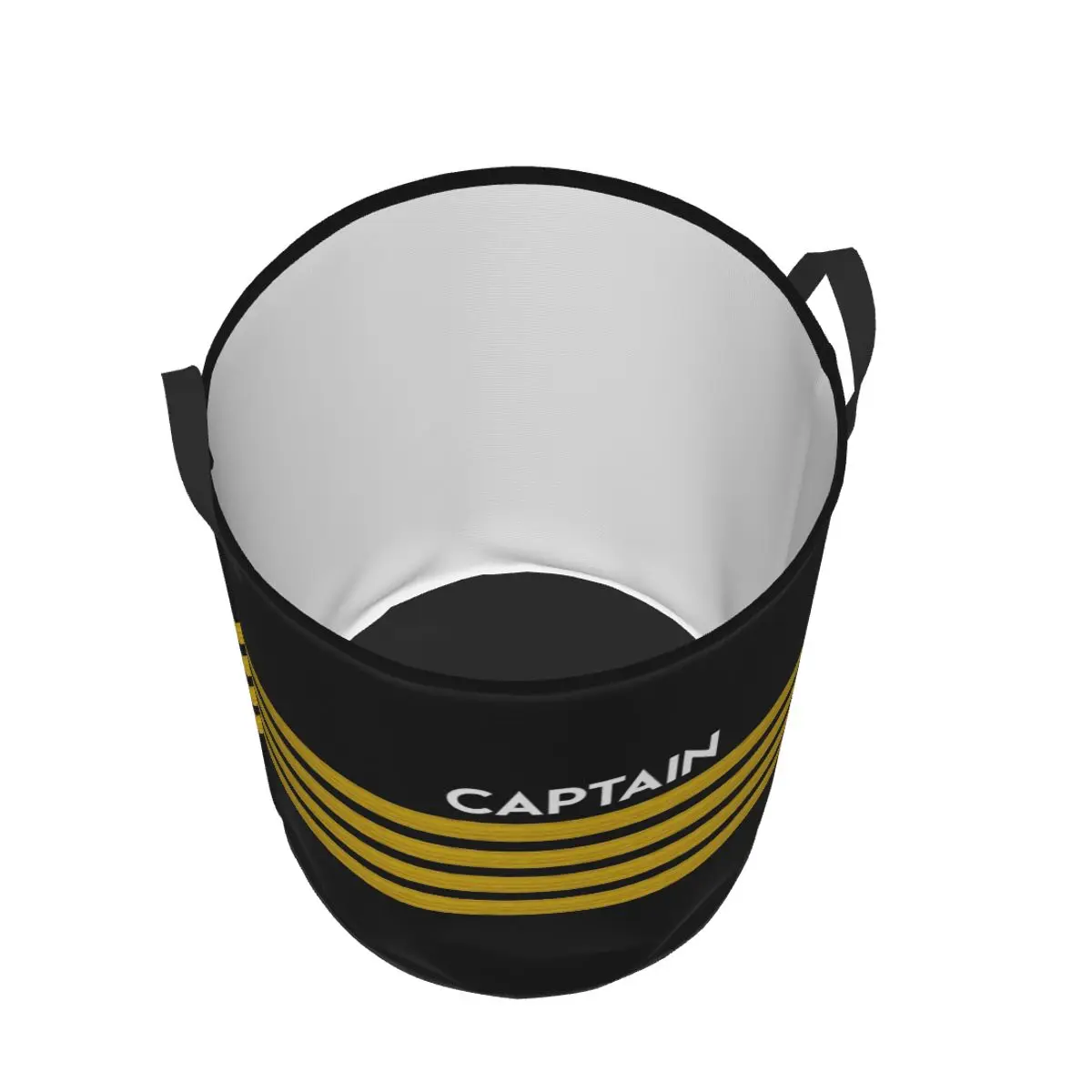 Captain Stripes Epaulettes Laundry Basket Foldable Aviation Airplane Pilot Clothes Toy Hamper Storage Bin for Kids Nursery