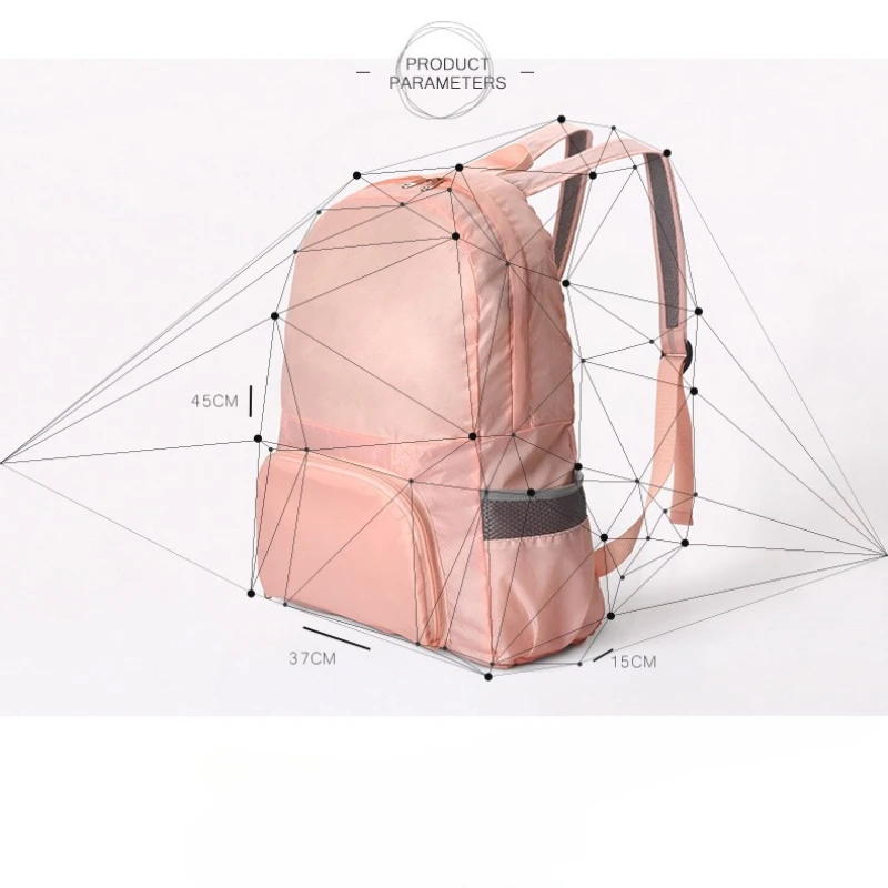 حقيبة ظهر نسائية بسيطة للسفر متعددة الوظائف حقيبة ظهر محمولة خفيفة الوزن وثنائية الغرض قابلة للطي #2