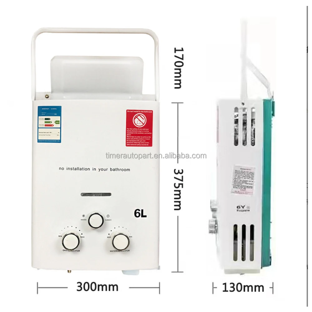 給湯器キャンプ電気温水器 6L ポータブル内蔵バッテリーバスシャワーキャラバン SUV 車用