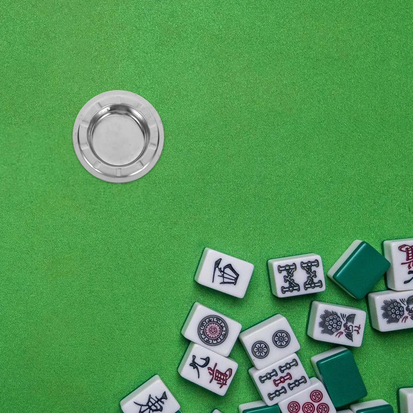 

Stainless Steel Ashtray Mahjong Table Chip Holder Easy to Store Transportable Ashtray for Gaming Setup Ash Tray