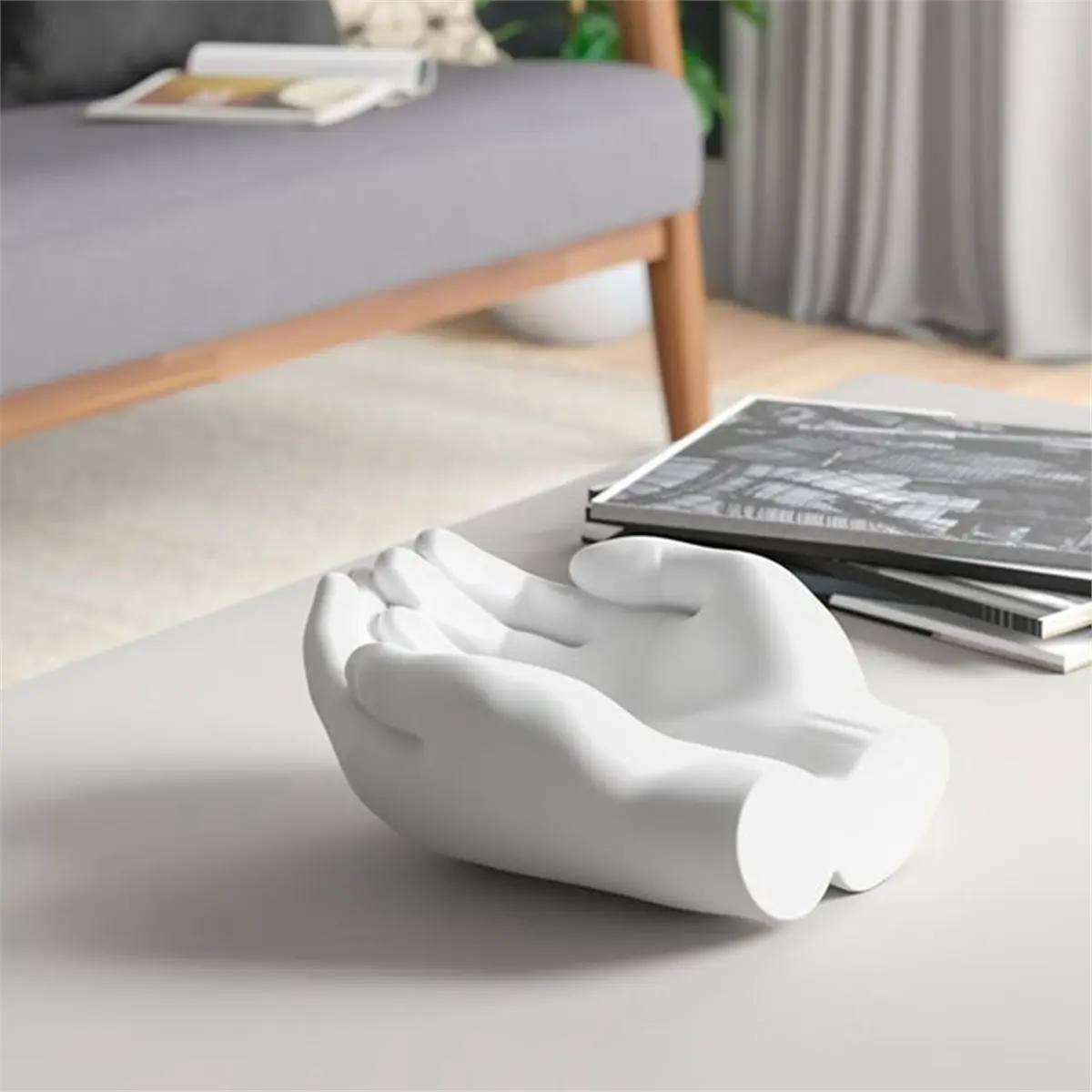 2026 New 1pc Home Desktop Decorative Ornament Jewelry Plate Key Ring Plate Giving Hands Sculpture Crafts Decoration Multipurpose