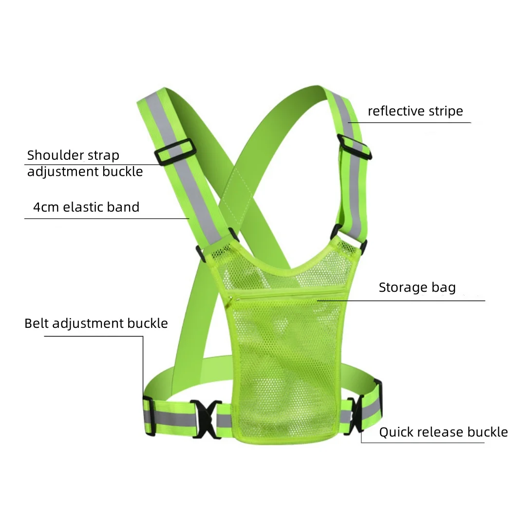 Reflective Vest Reflective Vest Traffic Safety Reflective Coat Reflective Strap Riding Reflective Vest with Pocket