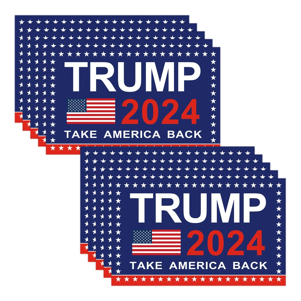 10Sheets/Pack Donald Trump 2024 Decoration Sticker,American Outdoor Decoration Car,Motorcycle,Helmets, Notebook Stickers