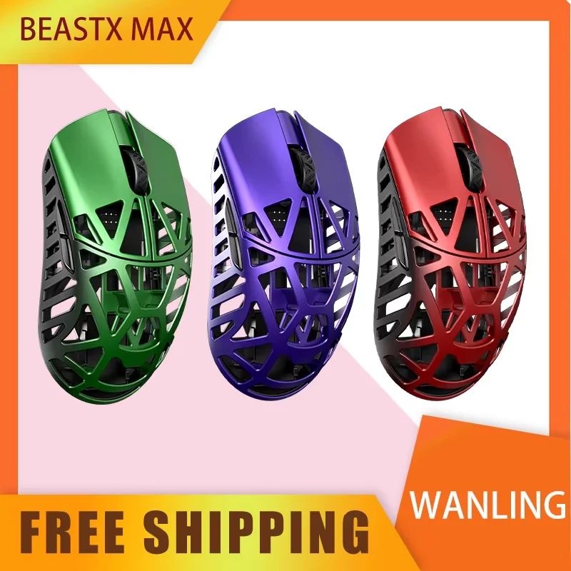 Wanling Beastx Max 8k Mouse Wlmouse Paw3950 Wireless Dual Mode Rgb Mice Lightweight Mouse Gamer Accessory For Computer Pc