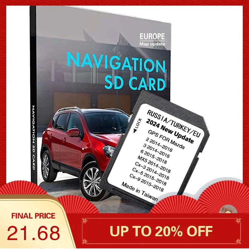 

Navi Maps EU Russia Turkey 2024 Navigation for Mazda 2/3/6/CX3/CX5/CX9/MX5 Vehicle 16GB SD Card Upgrade Software System