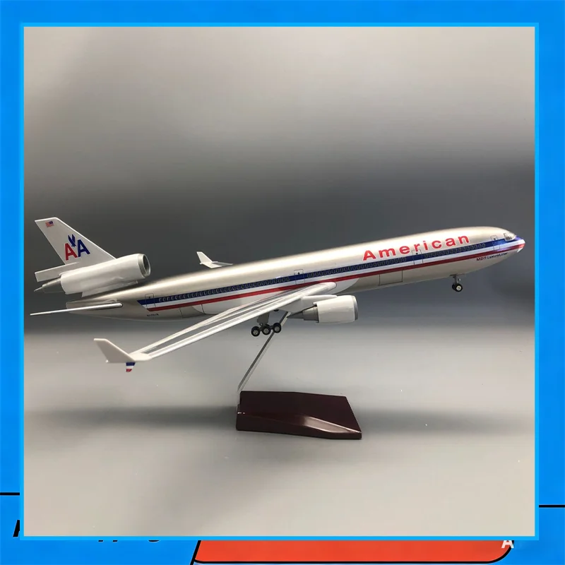 

American Airlines Mcdonnell Douglas Md-11 Airplane Model 47cm Static Simulation Airliner With Led Lights & Wheels Desktop Aviati