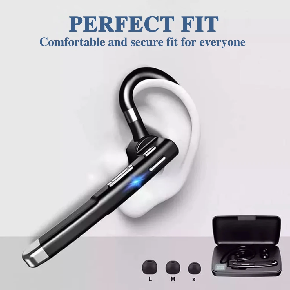 YYK-520 무선 헤드폰 비즈니스 블루투스 5.3 이어폰 핸즈프리 통화 마이크 노이즈 캔슬링 헤드셋 이어버드 (운전용)