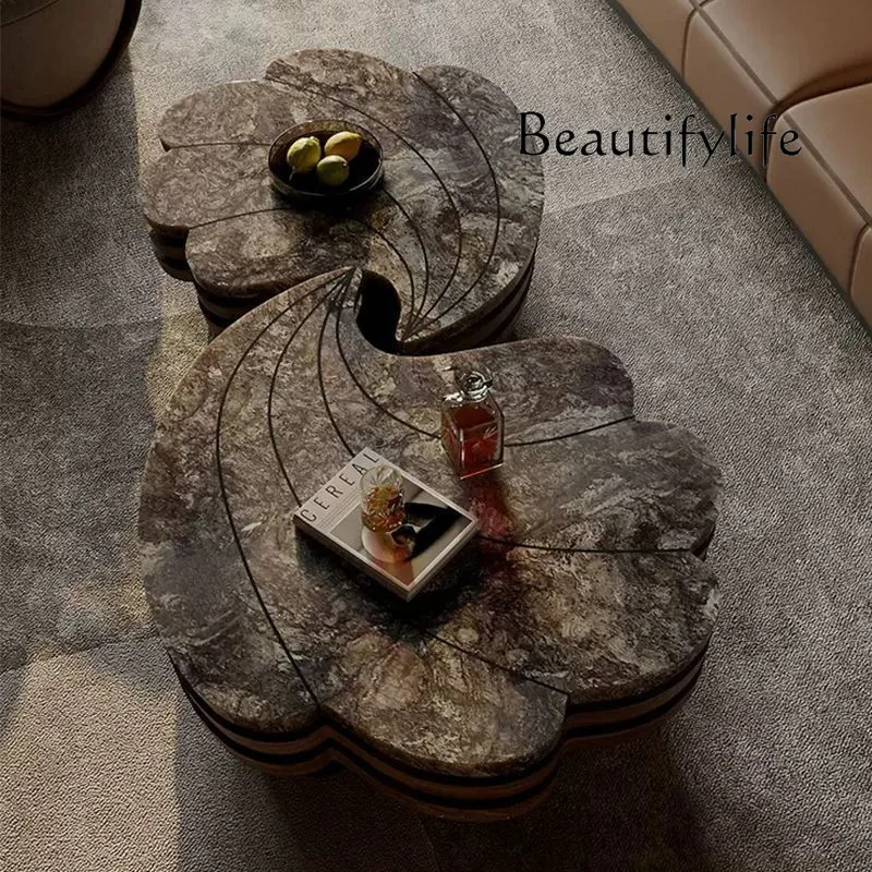 

Light luxury Italian coffee table large apartment living room modern home retro marble size combination