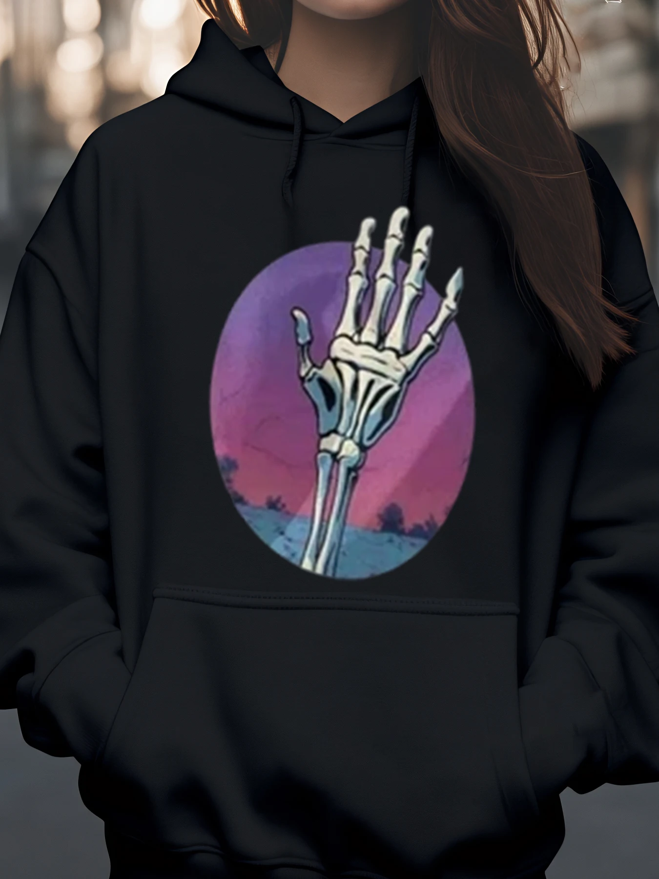 

Толстовка с капюшоном на Хэллоуин и принтом скелета, повседневная одежда унисекс для взрослых